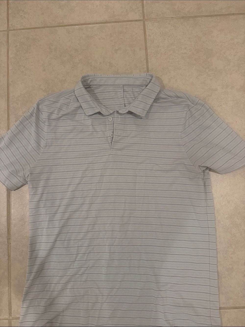lululemon athletica Men's Light Gray Polo with Subtle Stripes